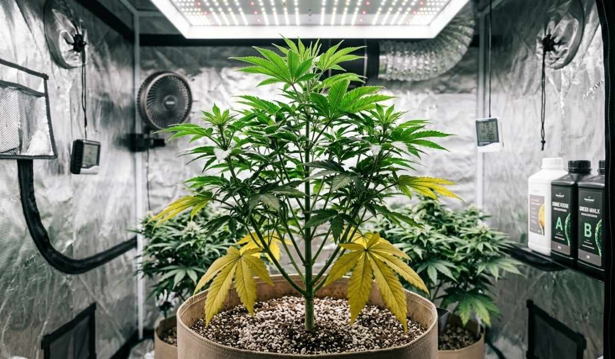 Cannabis gelbe Blätter